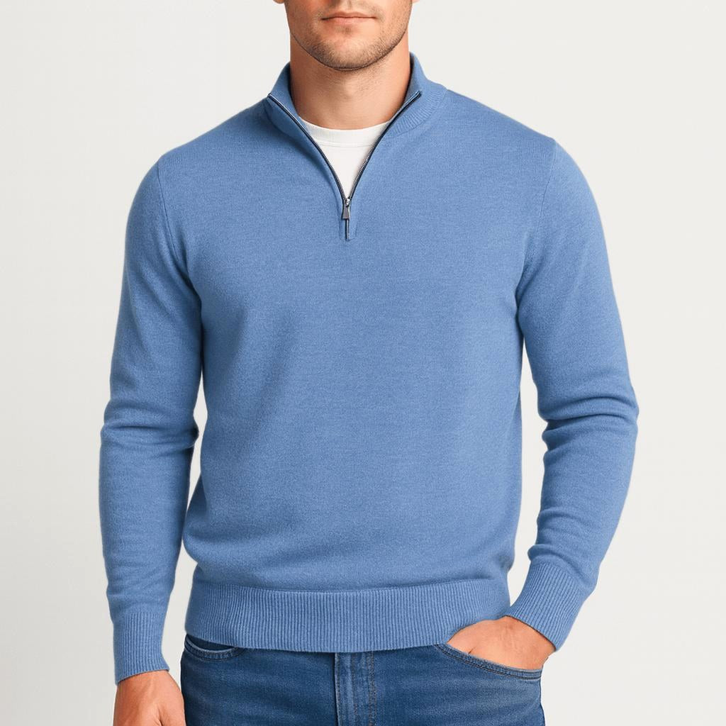 James | Men's Textured Merino Wool V-Neck Jumper, Structured Knit Jumper | Animated Apparel