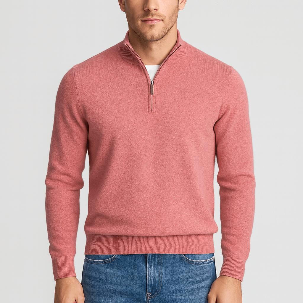 James | Men's Textured Merino Wool V-Neck Jumper, Structured Knit Jumper | Animated Apparel
