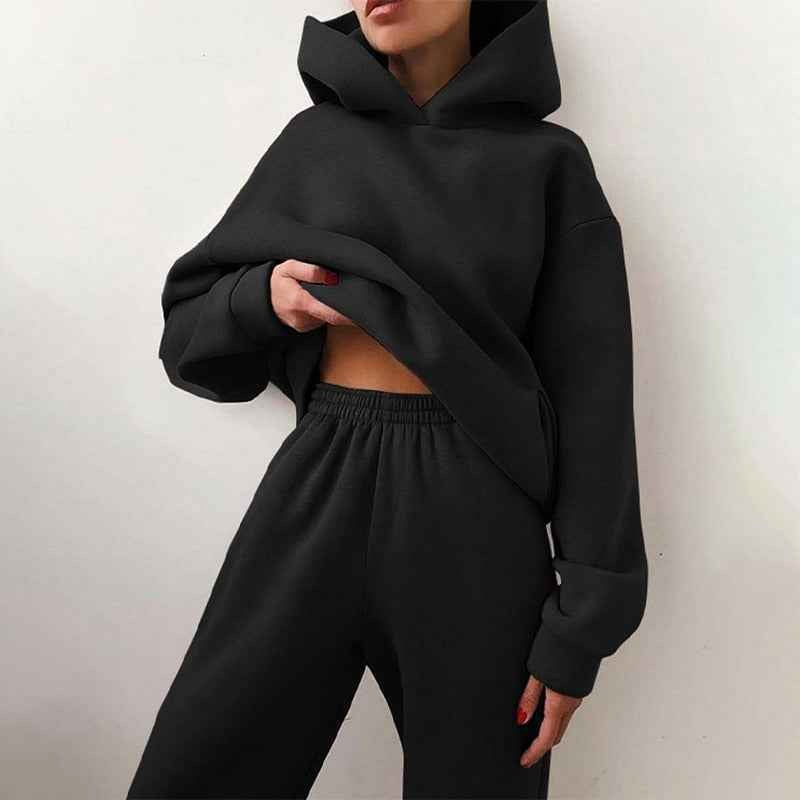 Elizabeth | Women's Oversized Hooded Loungewear Set, Wide-Leg Two-Piece Set | Animated Apparel