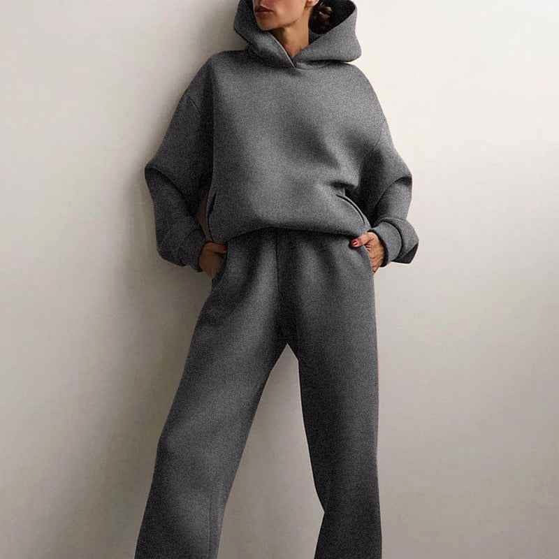 Elizabeth | Women's Oversized Hooded Loungewear Set, Wide-Leg Two-Piece Set | Animated Apparel
