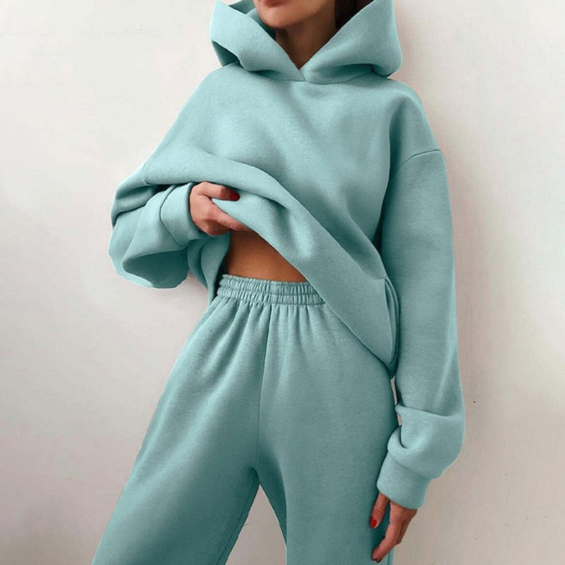 Elizabeth | Women's Oversized Hooded Loungewear Set, Wide-Leg Two-Piece Set | Animated Apparel