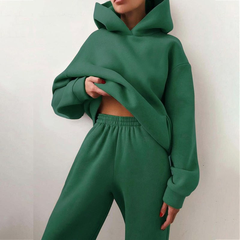 Elizabeth | Women's Oversized Hooded Loungewear Set, Wide-Leg Two-Piece Set | Animated Apparel