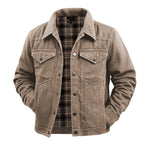 Cooper | Men's Durable Utility Jacket with Checked Lining, Relaxed Fit Autumn Jacket | Animated Apparel