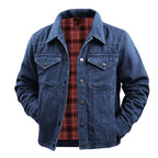 Cooper | Men's Durable Utility Jacket with Checked Lining, Relaxed Fit Autumn Jacket | Animated Apparel