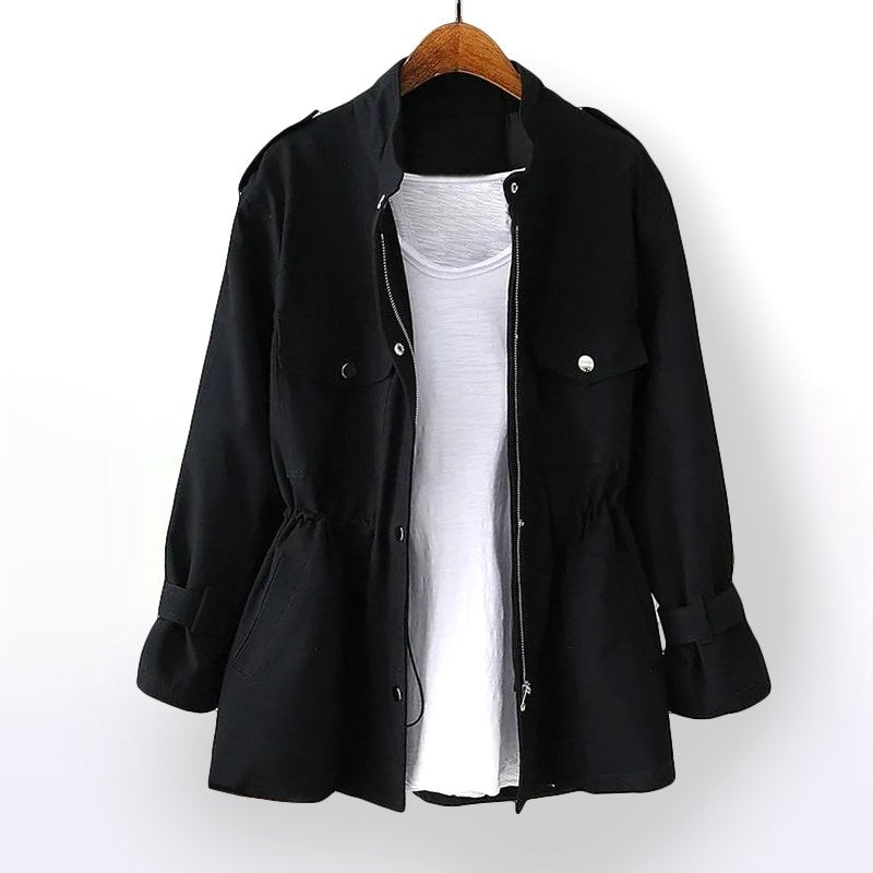 Gillian | Women's Durable Rain Coat, Practical Autumn Coat | Animated Apparel | Black