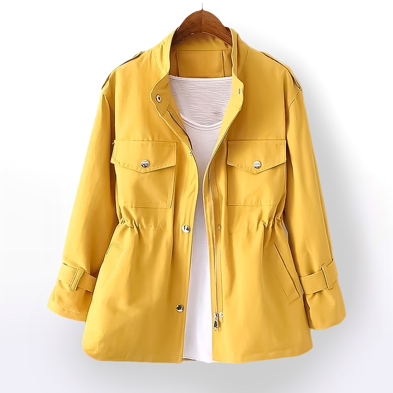 Gillian | Women's Durable Rain Coat, Practical Autumn Coat | Animated Apparel | Yellow