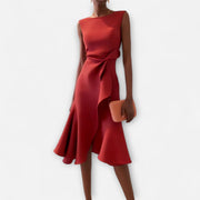 Grace | Women's Draped Asymmetric Midi Dress