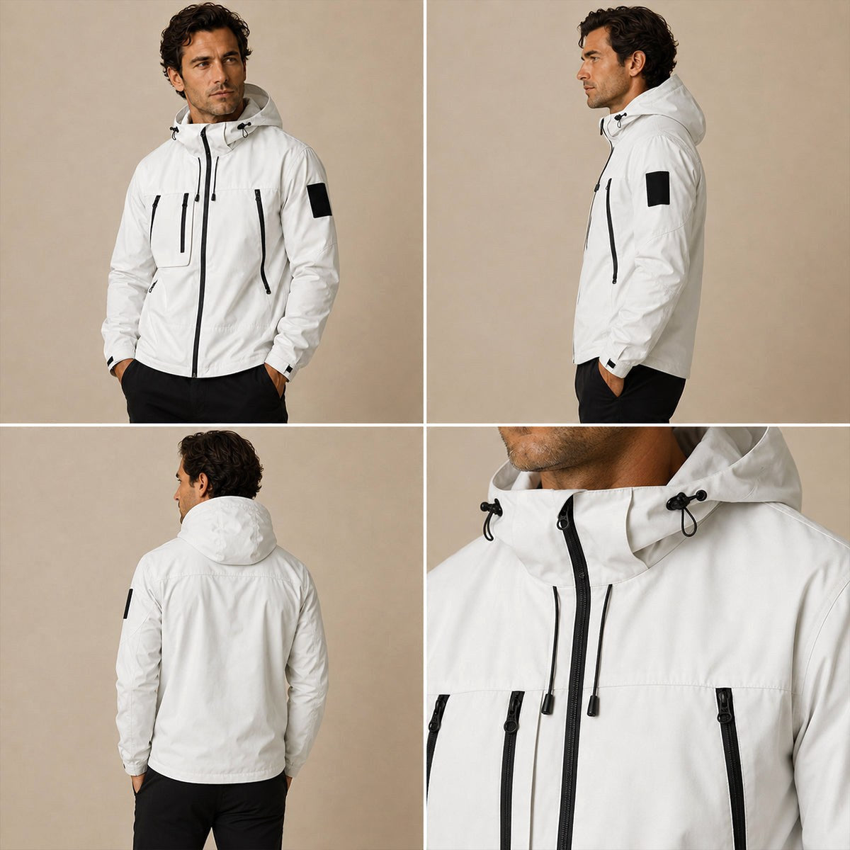 Graham | Men's Lightweight Waterproof Hooded Rain Jacket, Windproof Autumn Jacket | Animated Apparel