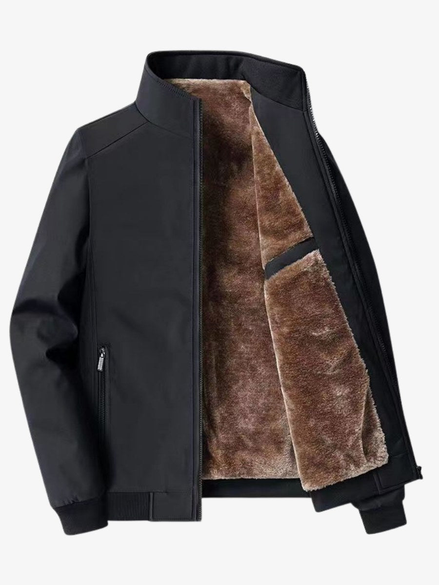 Grant | Men's Waterproof Jacket with Thermal Fleece Lining, Smart Autumn Coat | Animated Apparel | Black