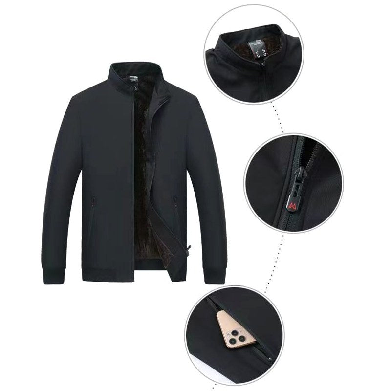 Grant | Men's Waterproof Jacket with Thermal Fleece Lining, Smart Autumn Coat | Animated Apparel