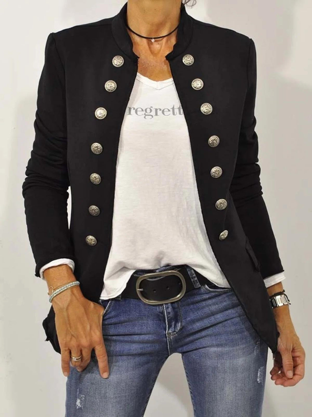 Greer | Women's Military Blazer - Black