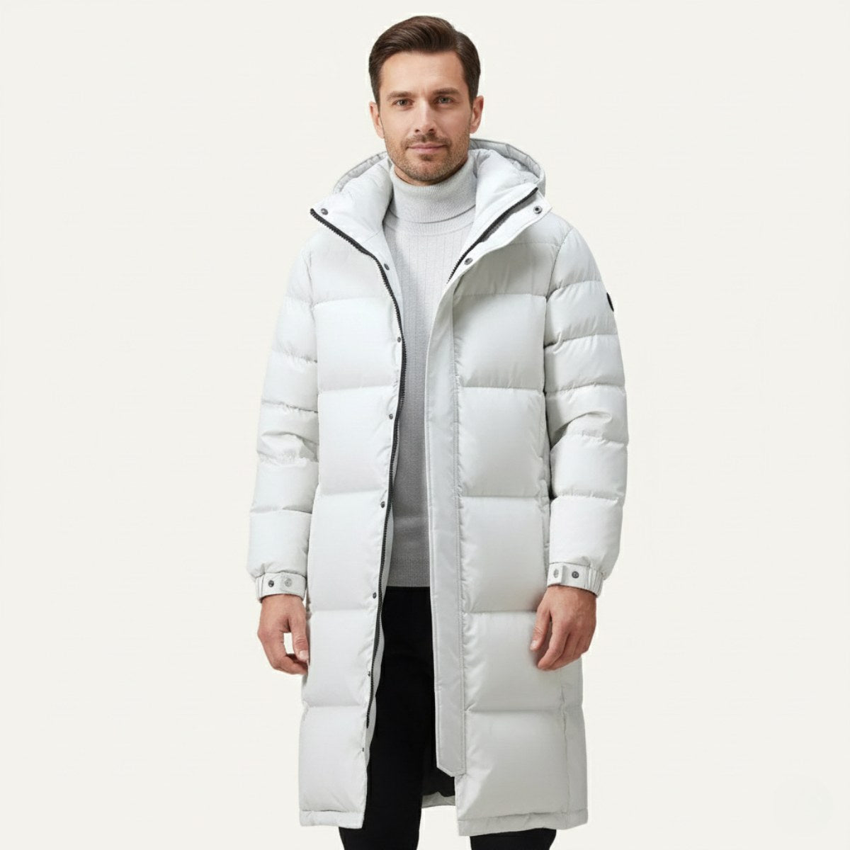Griffin | Men's Hooded Longline Puffer Coat, Windproof Autumn Coat | Animated Apparel