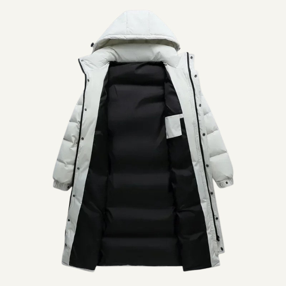Griffin | Men's Hooded Longline Puffer Coat, Windproof Autumn Coat | Animated Apparel