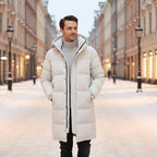 Griffin | Men's Hooded Longline Puffer Coat, Windproof Autumn Coat | Animated Apparel