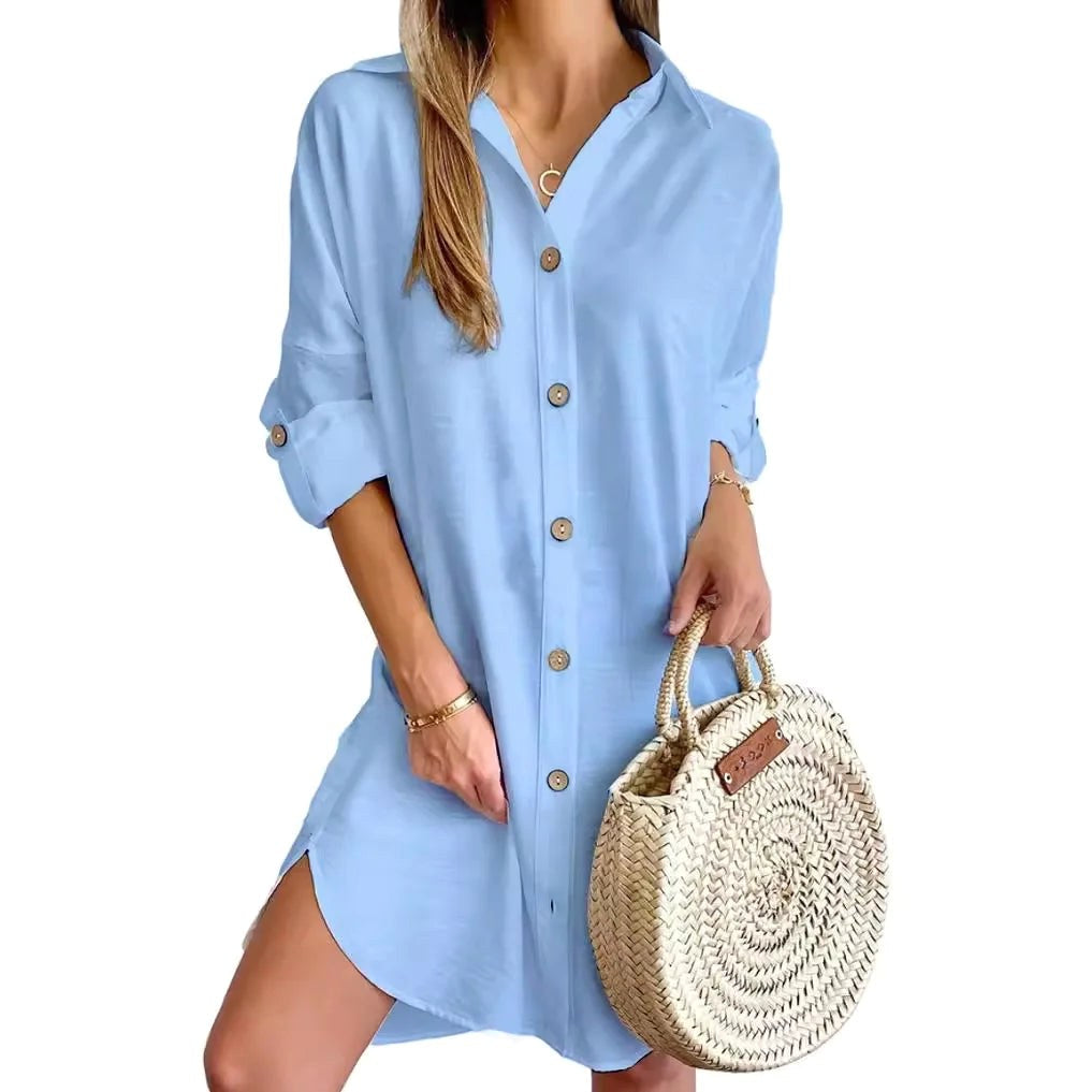 Hadley | Women's Button-Up Shirt Midi Dress - image 3