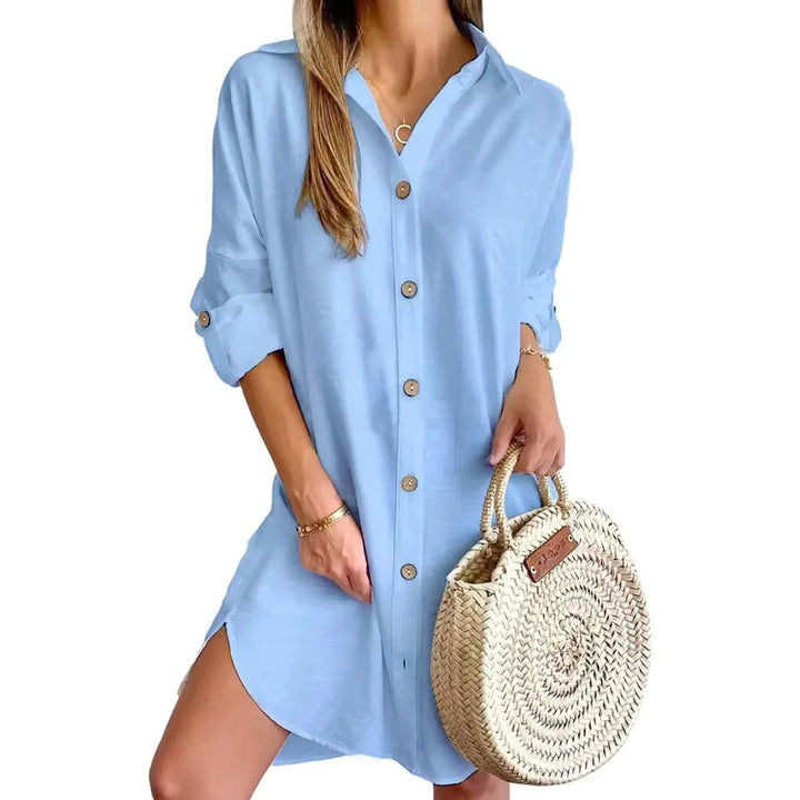 Hadley | Women's Button-Up Shirt Midi Dress - image 3
