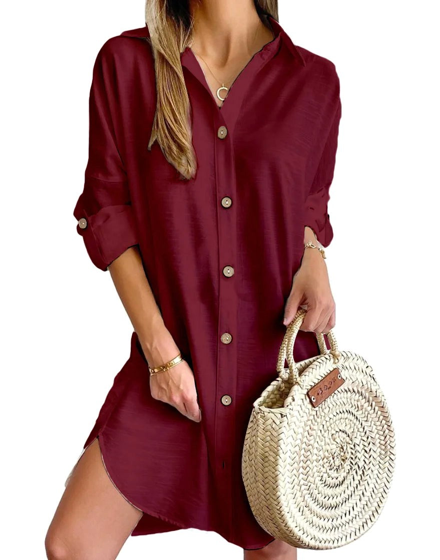 Hadley | Women's Button-Up Shirt Midi Dress - image 4