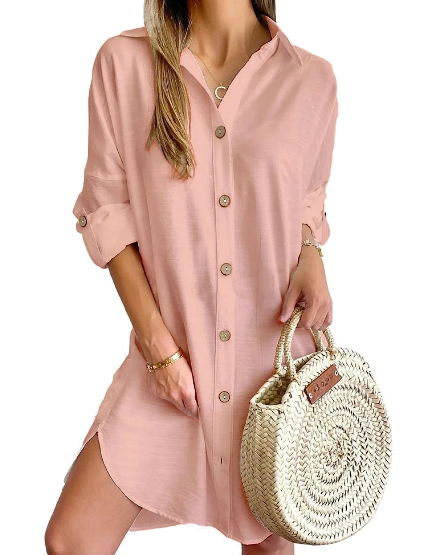 Hadley | Women's Button-Up Shirt Midi Dress - image 5