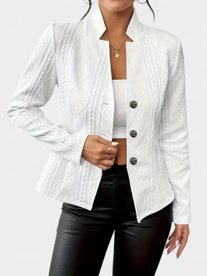 Hadley | Women's Elegant Tailored Blazer - White