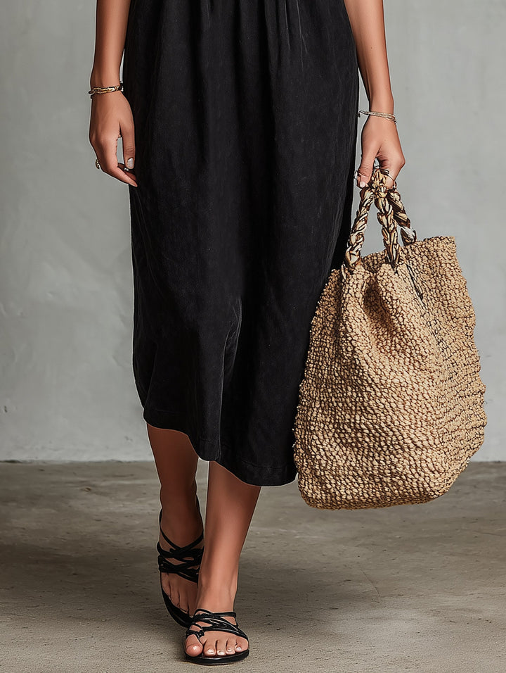 Hadley | Women's Faux Suede Embroidered Midi Dress - image 3