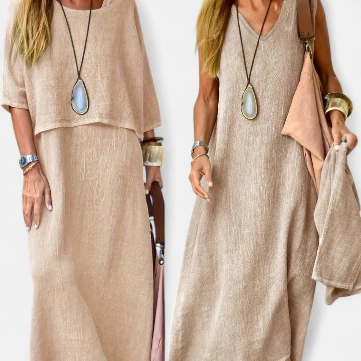 Hadley | Women's Relaxed Two-Piece Set - Khaki