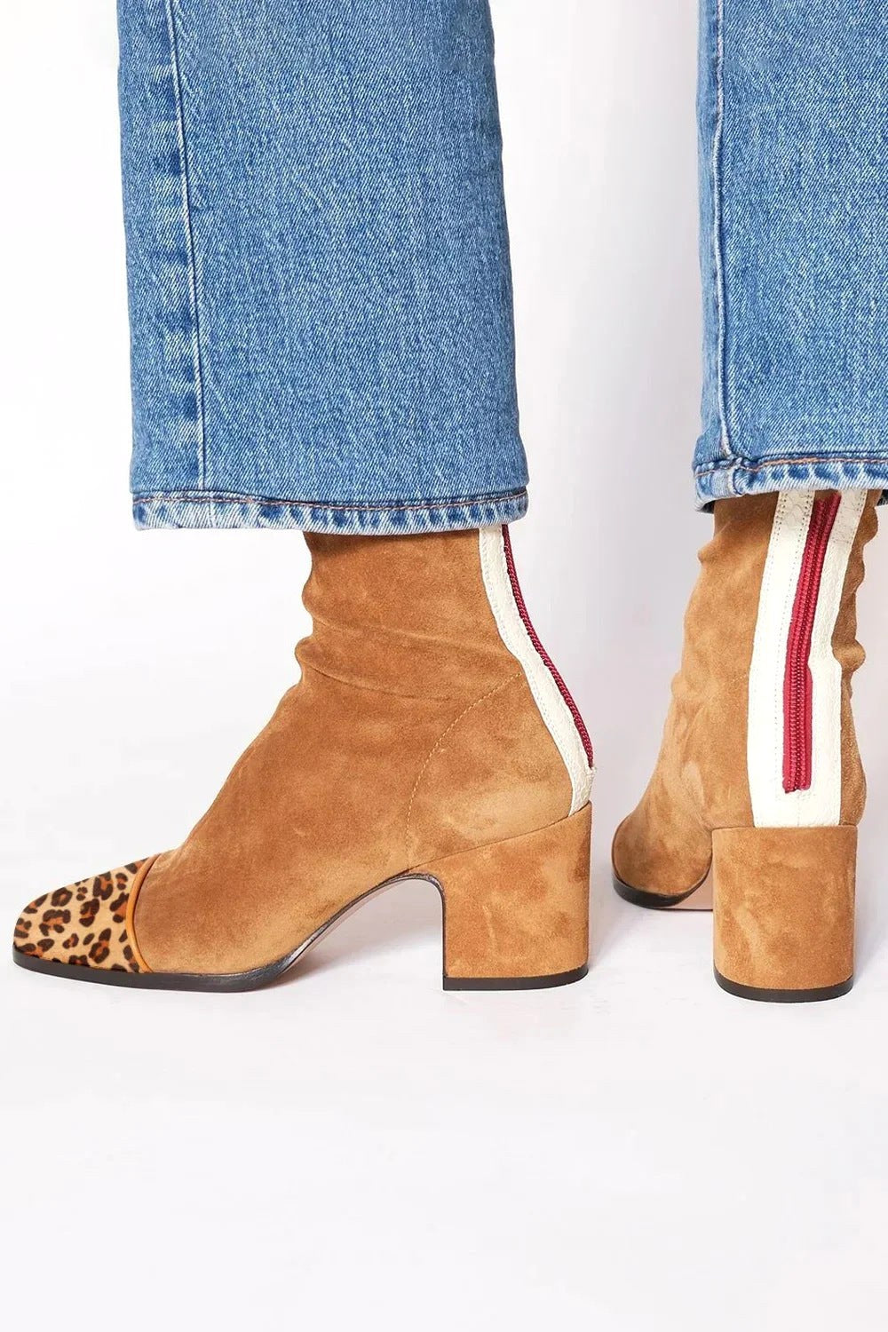 Hailey | Women's Square Toe Heeled Boots - Camel