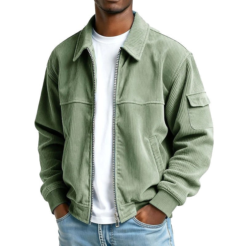 Ezekiel | Men's Ribbed Zip Jacket, Relaxed Fit Casual Jacket | Animated Apparel