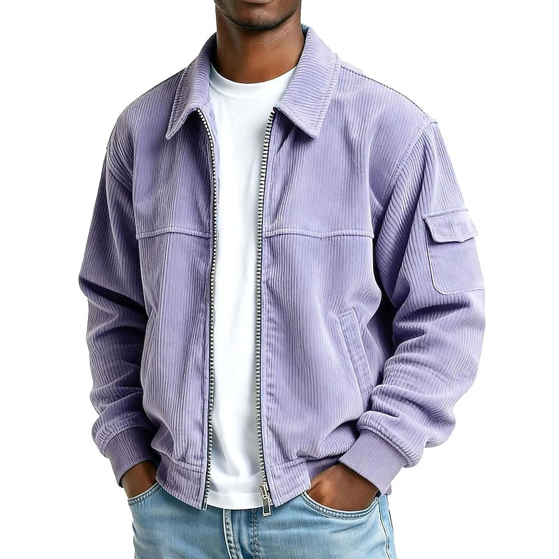 Ezekiel | Men's Ribbed Zip Jacket, Relaxed Fit Casual Jacket | Animated Apparel