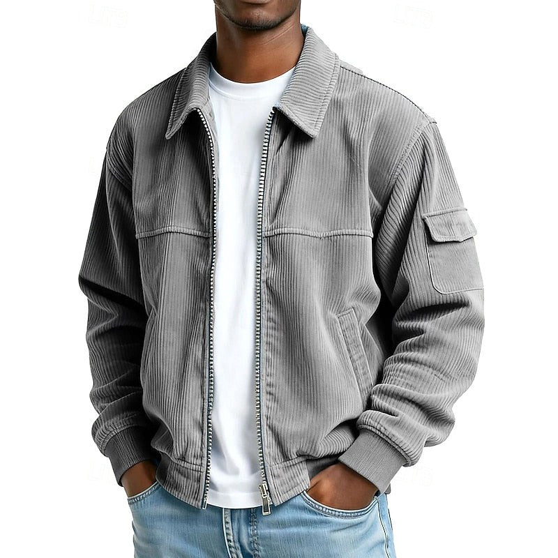 Ezekiel | Men's Ribbed Zip Jacket, Relaxed Fit Casual Jacket | Animated Apparel