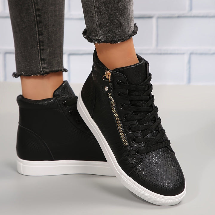 Harper | Women's High-Top Casual Sneakers - Black