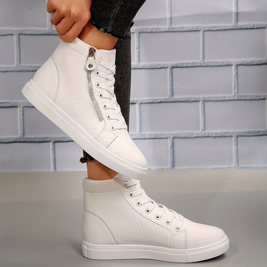 Harper | Women's High-Top Casual Sneakers - White