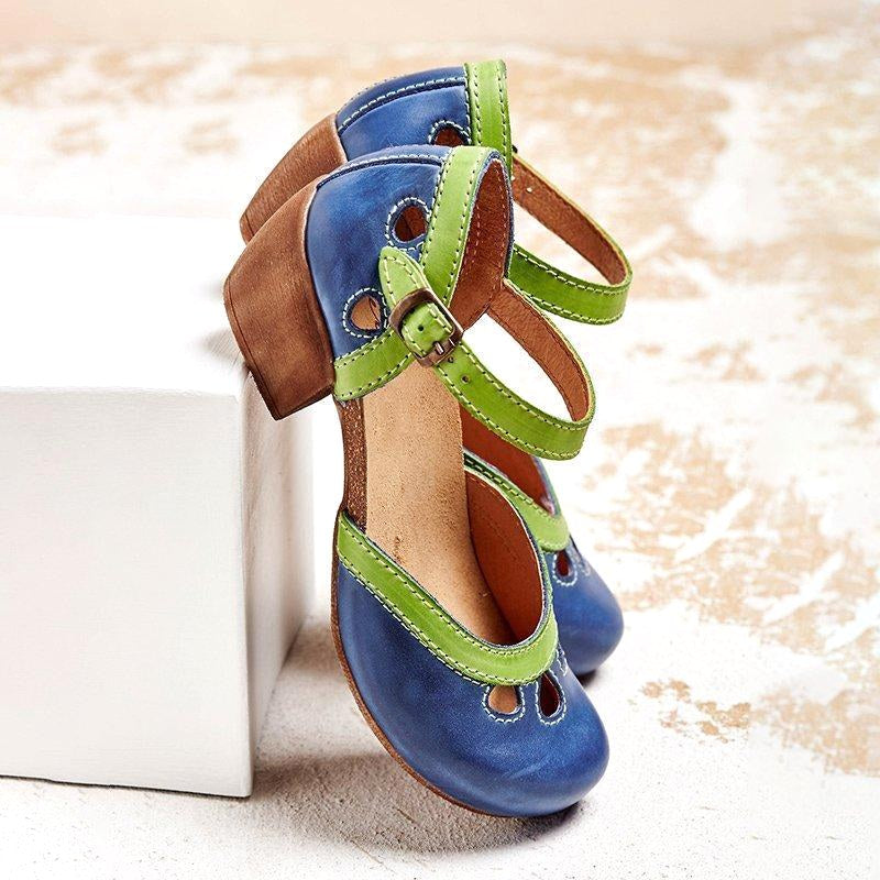 Harper | Women's Orthopedic Low Heel Sandals - Blue