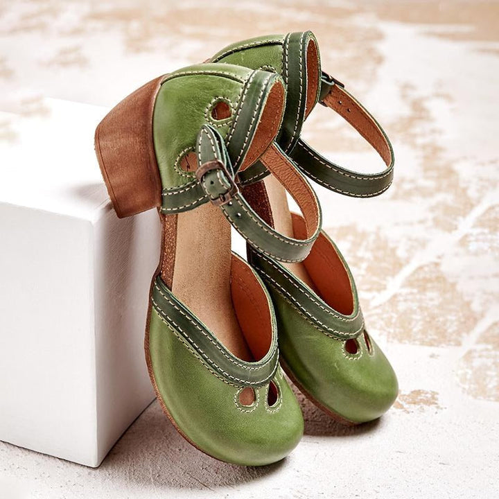 Harper | Women's Orthopedic Low Heel Sandals - Orange