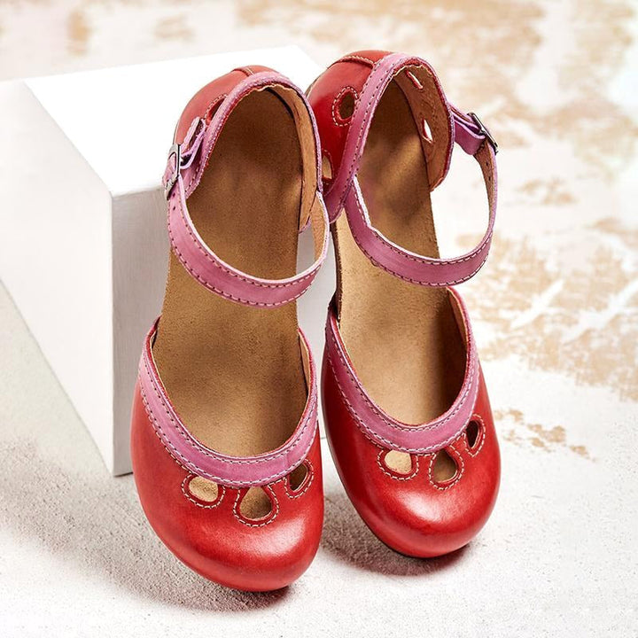 Harper | Women's Orthopedic Low Heel Sandals - Red