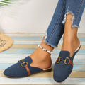 Harper | Women's Patterned Summer Slippers - military blue