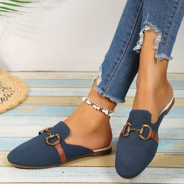 Harper | Women's Patterned Summer Slippers - military blue