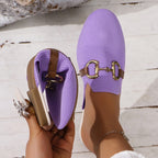 Harper | Women's Patterned Summer Slippers - chocolate
