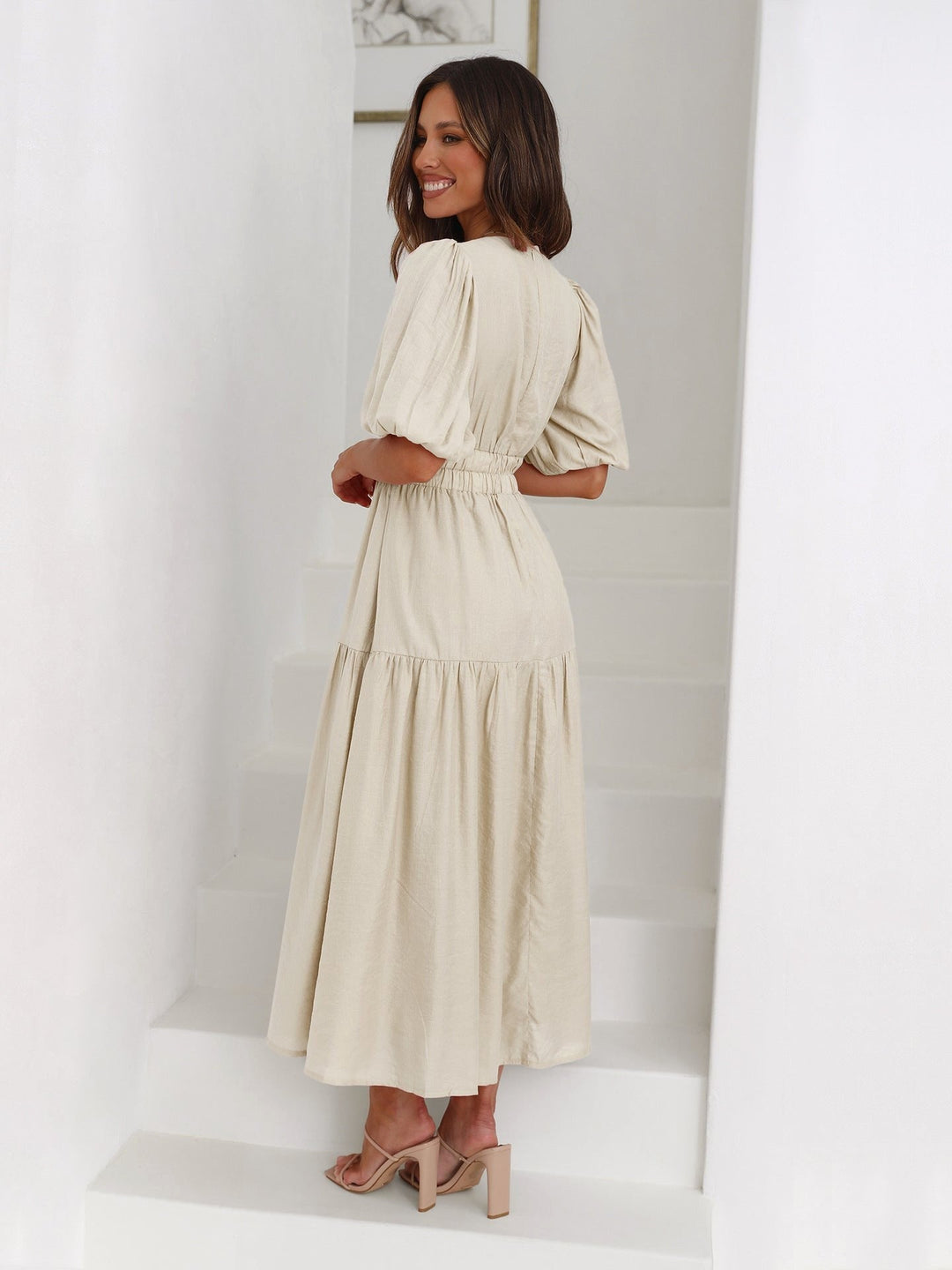 Harper | Women's Puff Sleeve Midi Dress - image 11