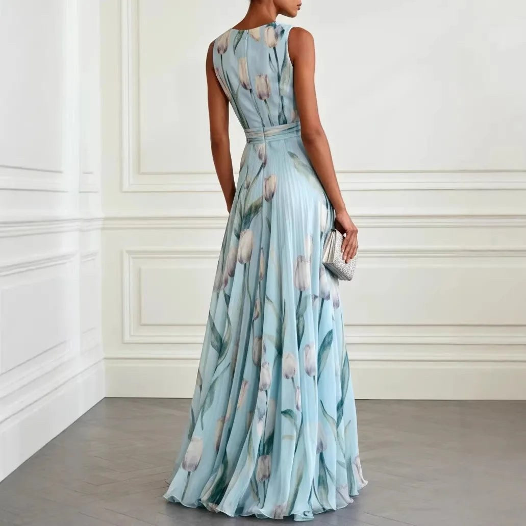 Harper | Women's Tulip Floral Wedding Guest Dress - Orange