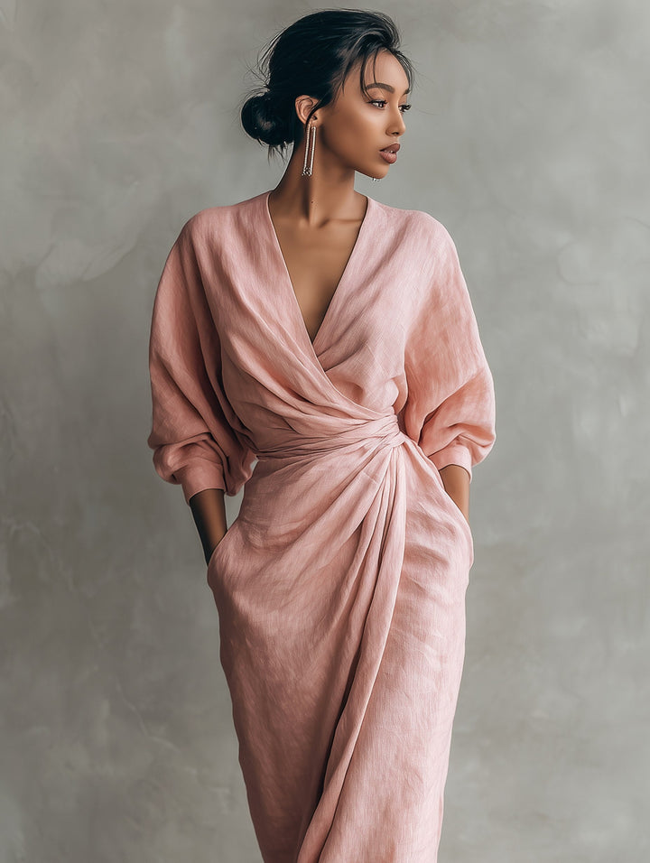 Harper | Women's V-Neck Linen Blend Maxi Dress - image 6