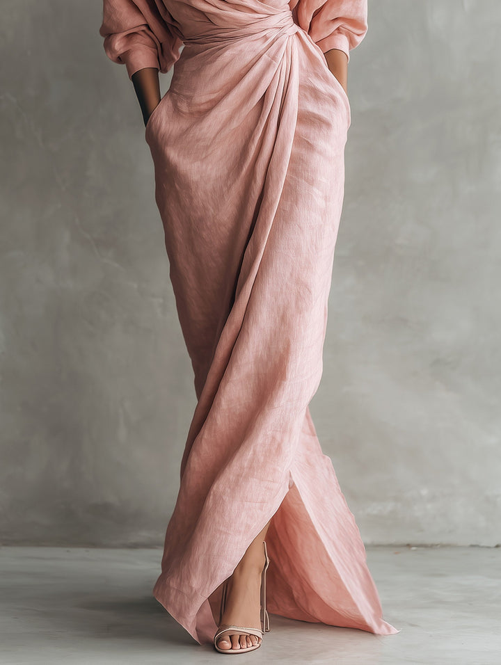 Harper | Women's V-Neck Linen Blend Maxi Dress - image 7