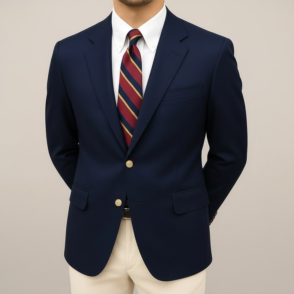 Harrison | Men's Tailored Blazer Jacket, Smart Structured Blazer Suit | Animated Apparel | Navy Blue