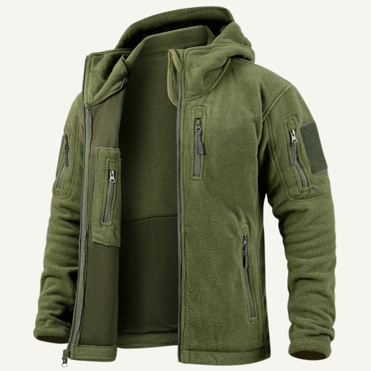 Harrison | Men's Warm Tactical Fleece Jacket, Hooded Outdoor Jacket | Animated Apparel