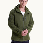 Harrison | Men's Warm Tactical Fleece Jacket, Hooded Outdoor Jacket | Animated Apparel | Black