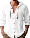 Nathan | Men's Hooded Long-Sleeve Shirt, Relaxed-Fit Casual Shirt | Animated Apparel