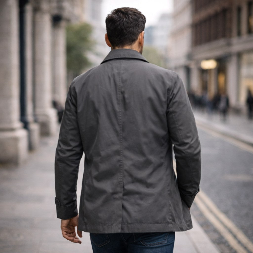 Harvey | Men's Tailored All-Weather Overcoat, Timeless Autumn Coat | Animated Apparel