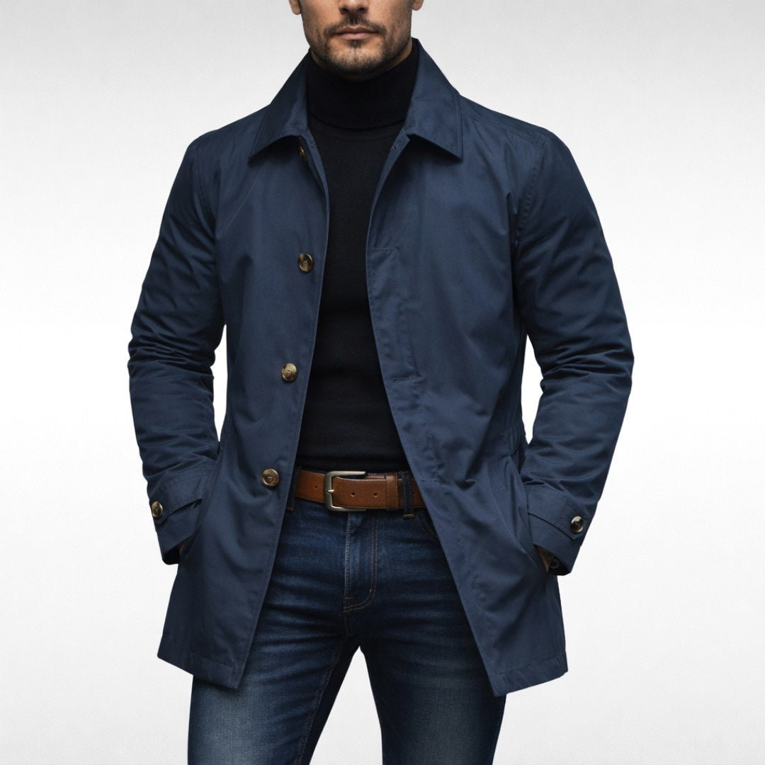 Harvey | Men's Tailored All-Weather Overcoat, Timeless Autumn Coat | Animated Apparel
