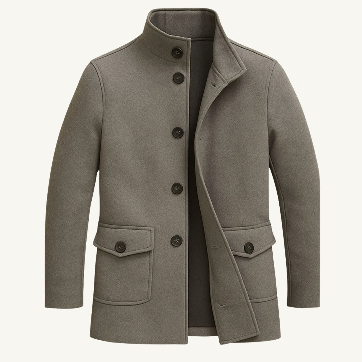 Hayes | Men's Tailored Wool Overcoat, Smart Wool Coat | Animated Apparel