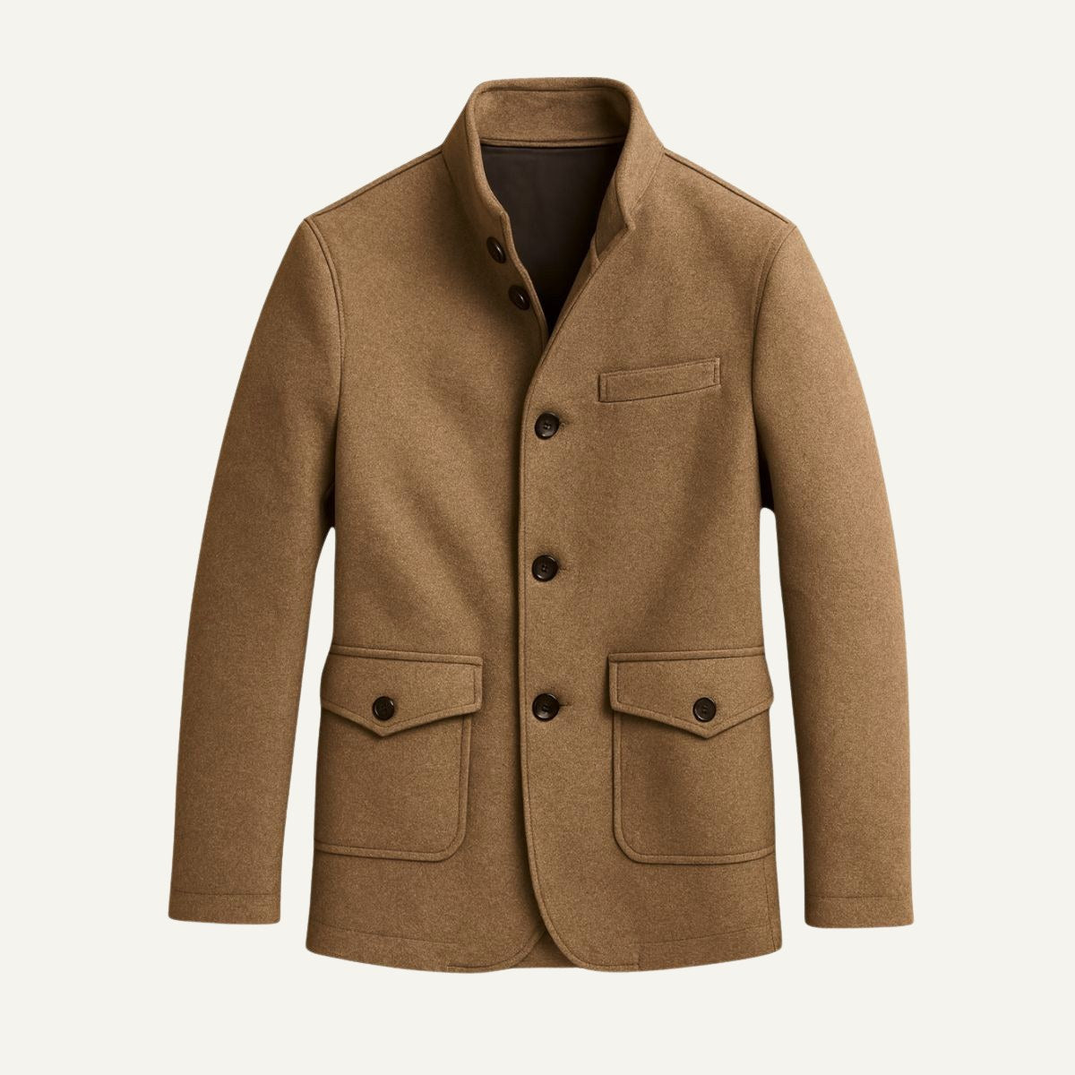 Hayes | Men's Tailored Wool Overcoat, Smart Wool Coat | Animated Apparel
