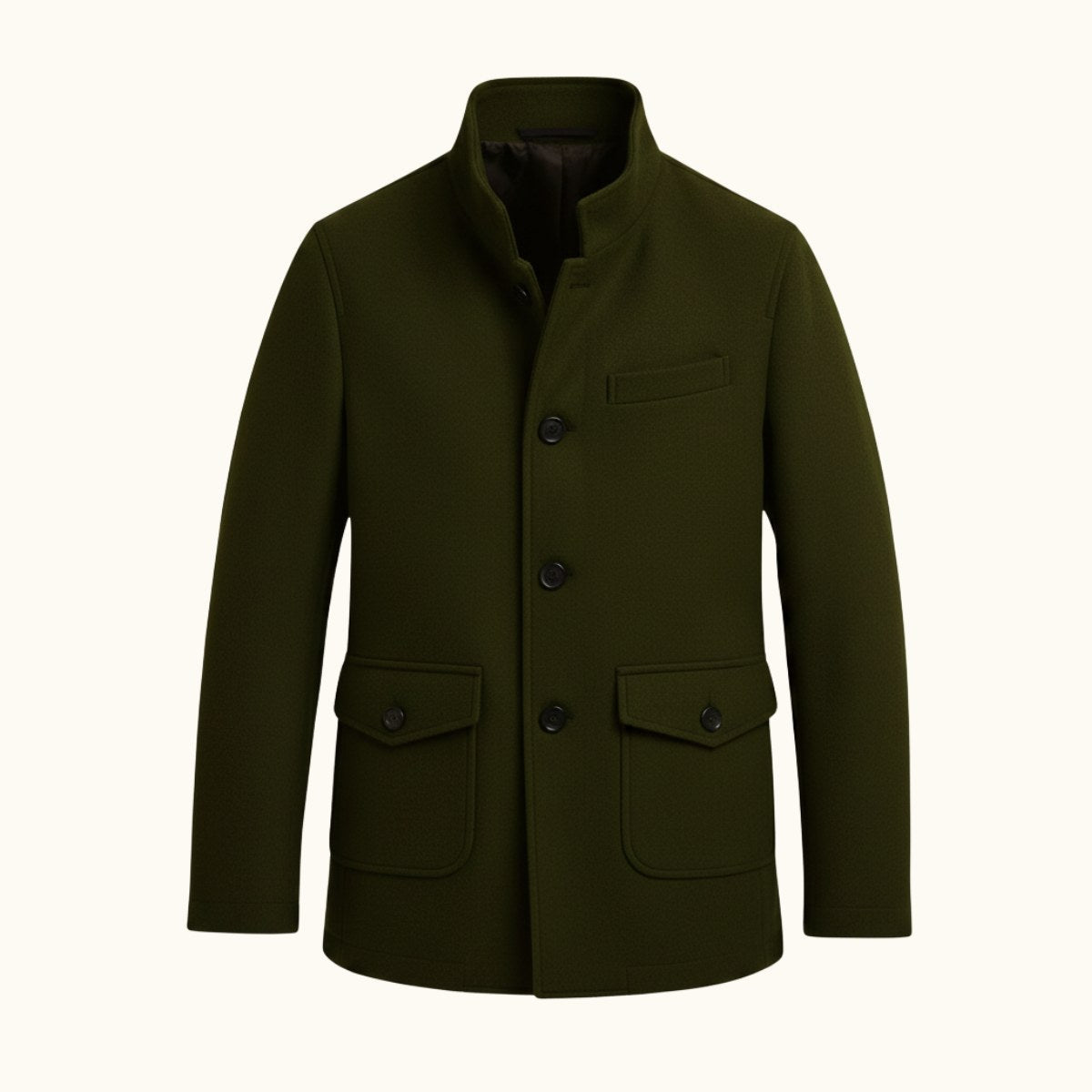 Hayes | Men's Tailored Wool Overcoat, Smart Wool Coat | Animated Apparel